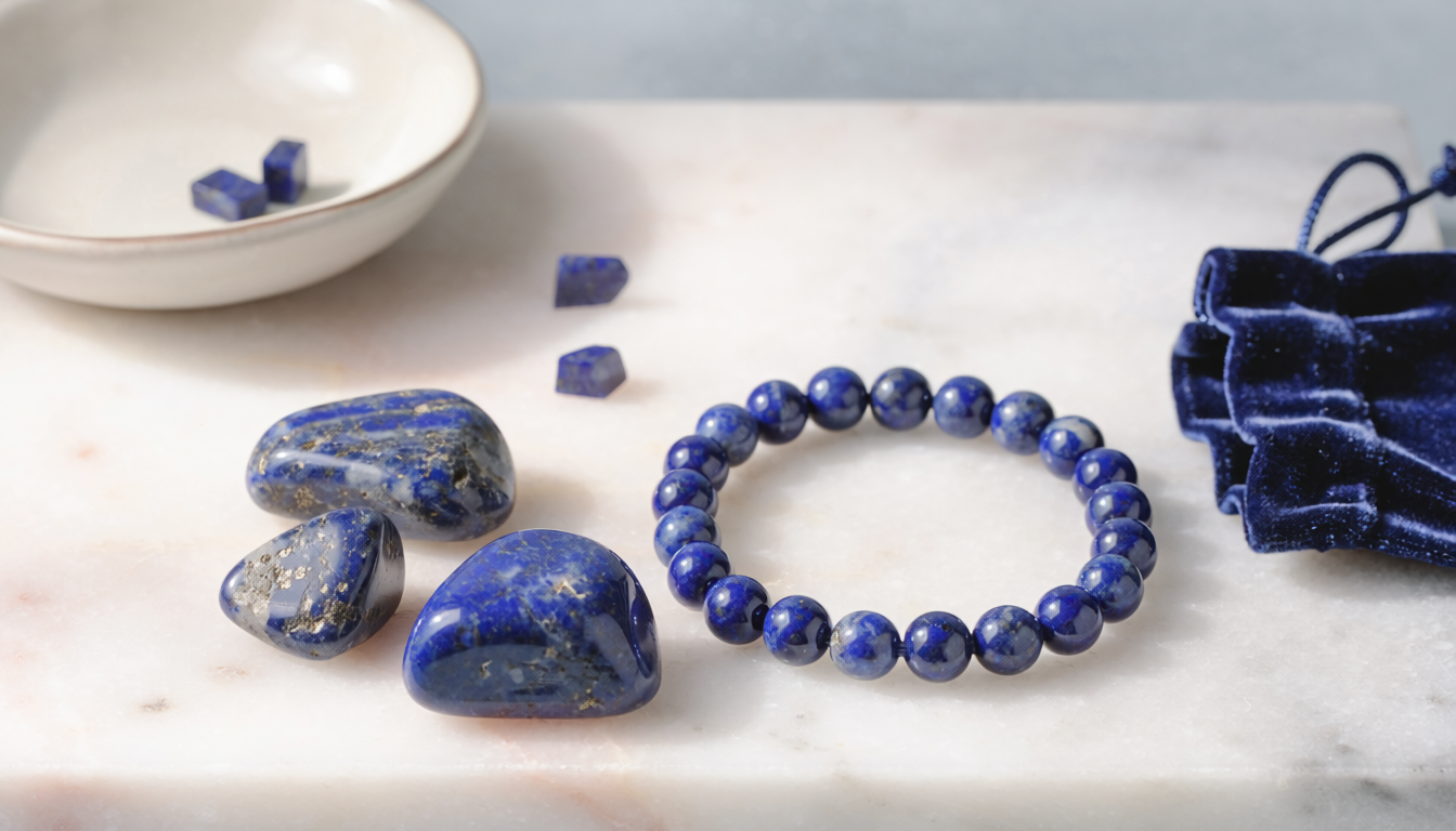 Natural Lapis Lazuli stone — polished specimen showing characteristic colour and texture